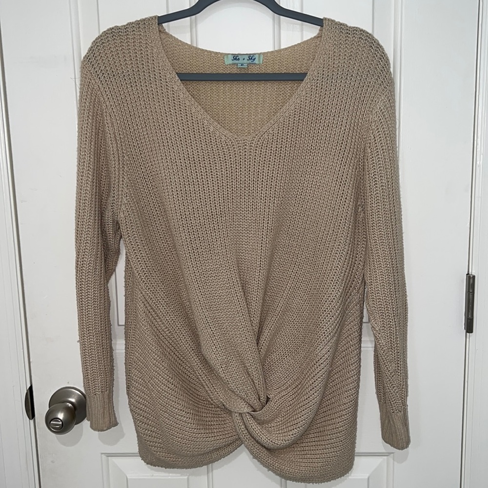 She + Sky Knot Sweater